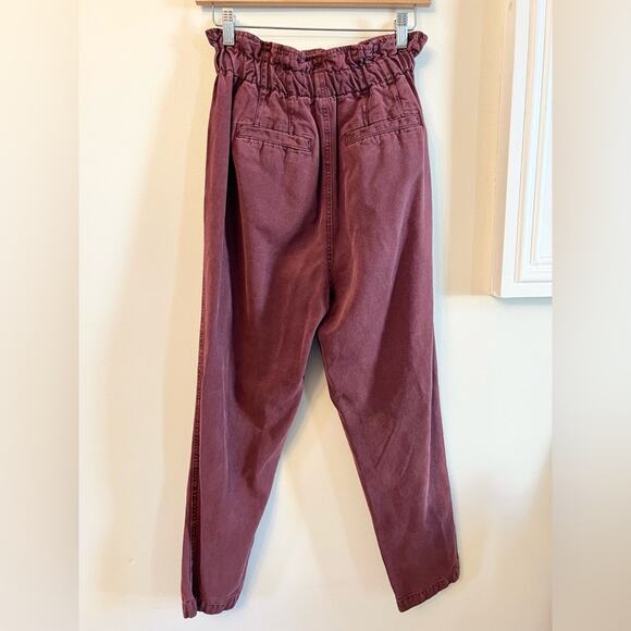 Free People Margate Paper Bag Waist Button Fly Cropped Trousers Size XS - Picture 8 of 13